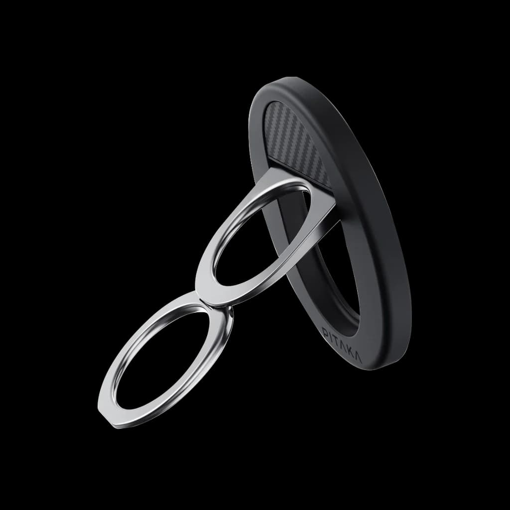 Pitaka MagEZ Grip 3 Aramid Fiber Magnetic Ring Holder with NFC Pitaka Grip 3 Aramid Magnetic Ring Holder NFC – Black/Grey – Premium Phone Grip for iPhone in Bangladesh